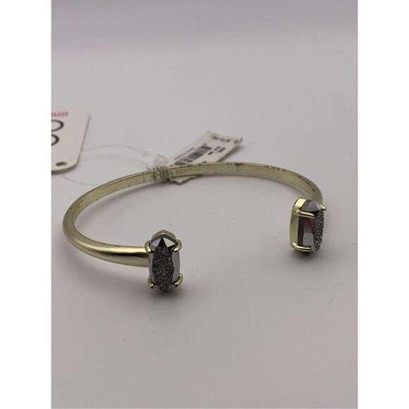 Kendra Scott Womens Gold Edie Platinum Drusy Stone Adjustable Cuff Bracelet NWT - Picture 4 of 8